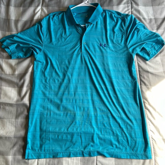 Men’s Under Armour Short Sleeve Polo - Blue Size Medium - Picture 4 of 7